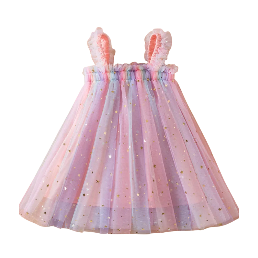 Vestido Princesa Sweet Pink com Paetês