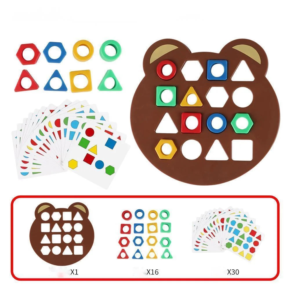 Quebra-Cabeça Montessori 3D de Formas Geométricas