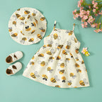 Conjunto Abelhinha – Vestido e Chapéu de Verão