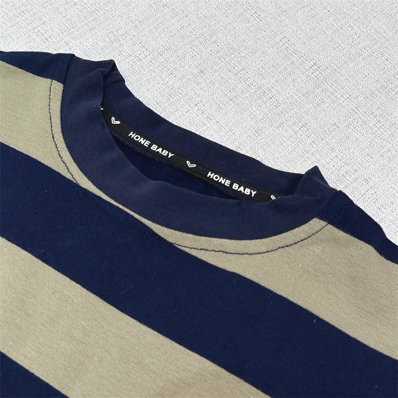 Conjunto Verão Baby Boy – Camiseta Listrada & Shorts
