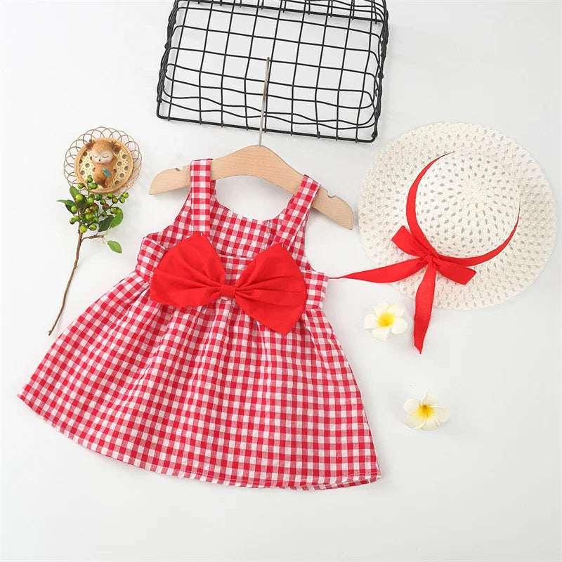 Conjunto Xadrez – Vestido e Chapéu