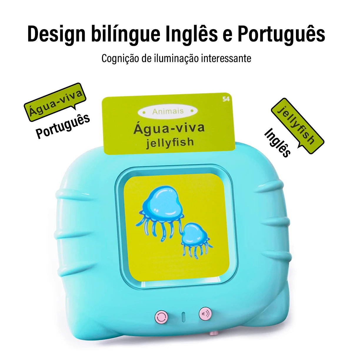 Livro Eletrônico Infantil com Cartões Interativos Bilíngue